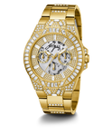 GUESS Mens Gold Tone Multi-function Watch