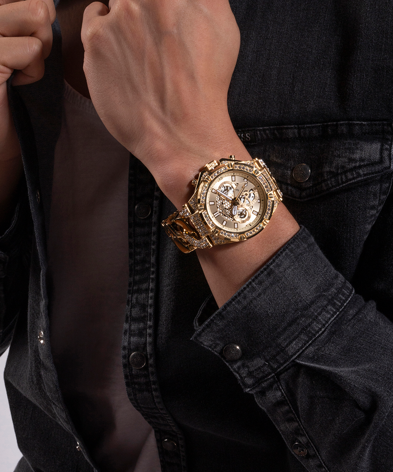 GUESS Mens Gold Tone Multi-function Watch lifestyle