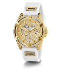 GUESS Ladies White Gold Tone Multi-function Watch