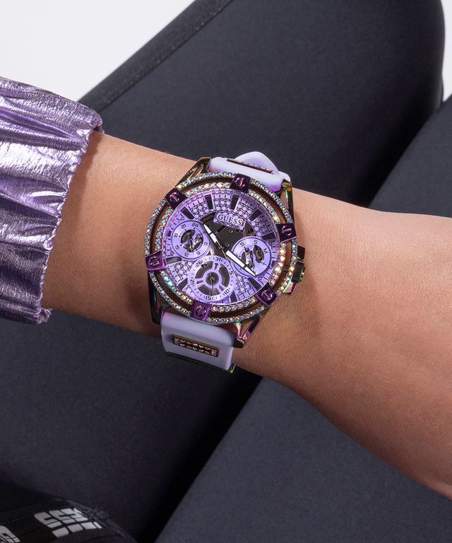 GUESS Ladies Purple Iridescent Multi-function Watch lifestyle