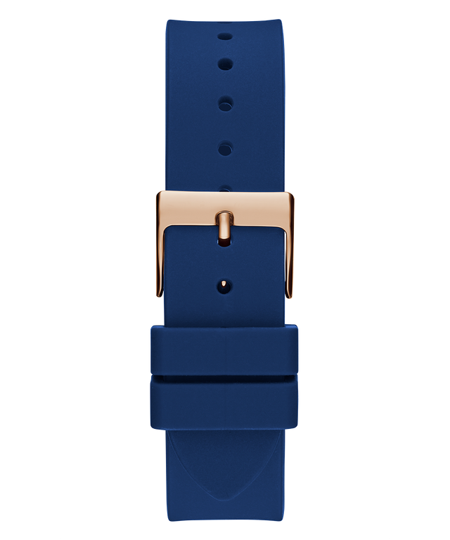 GUESS Ladies Blue Rose Gold Tone Multi-function Watch back view