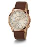 GUESS Mens Brown Rose Gold Tone Multi-function Watch main image