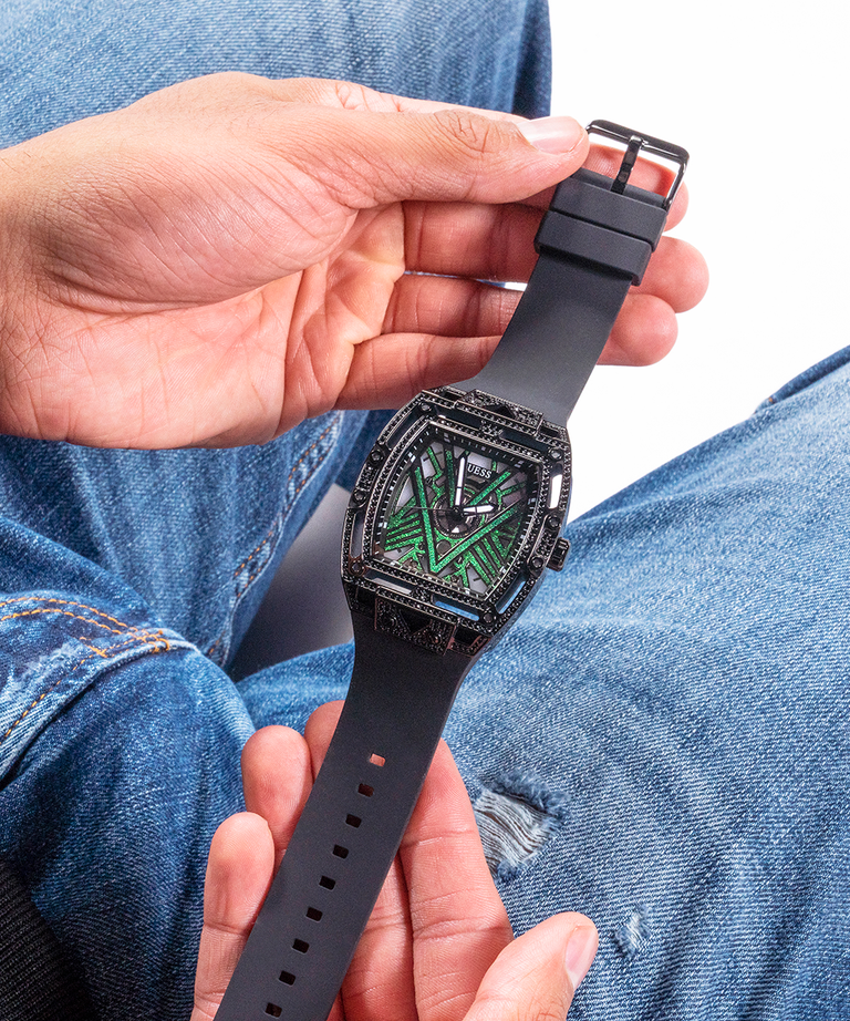 Black analog top wrist watch