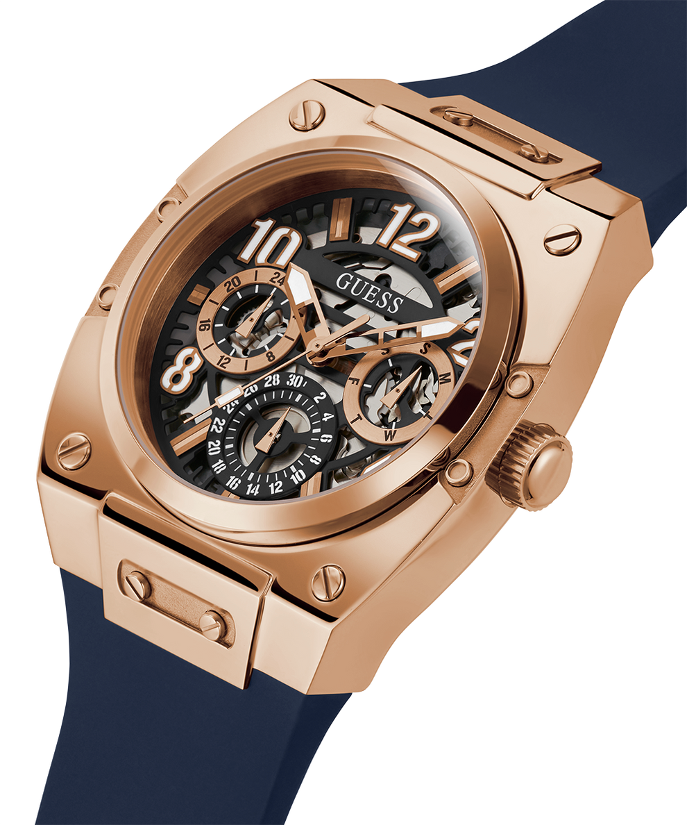 GUESS Mens Navy Rose Gold Tone Multi-function Watch - GW0569G3 | GUESS  Watches US