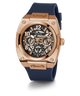 GUESS Mens Navy Rose Gold Tone Multi-function Watch main image