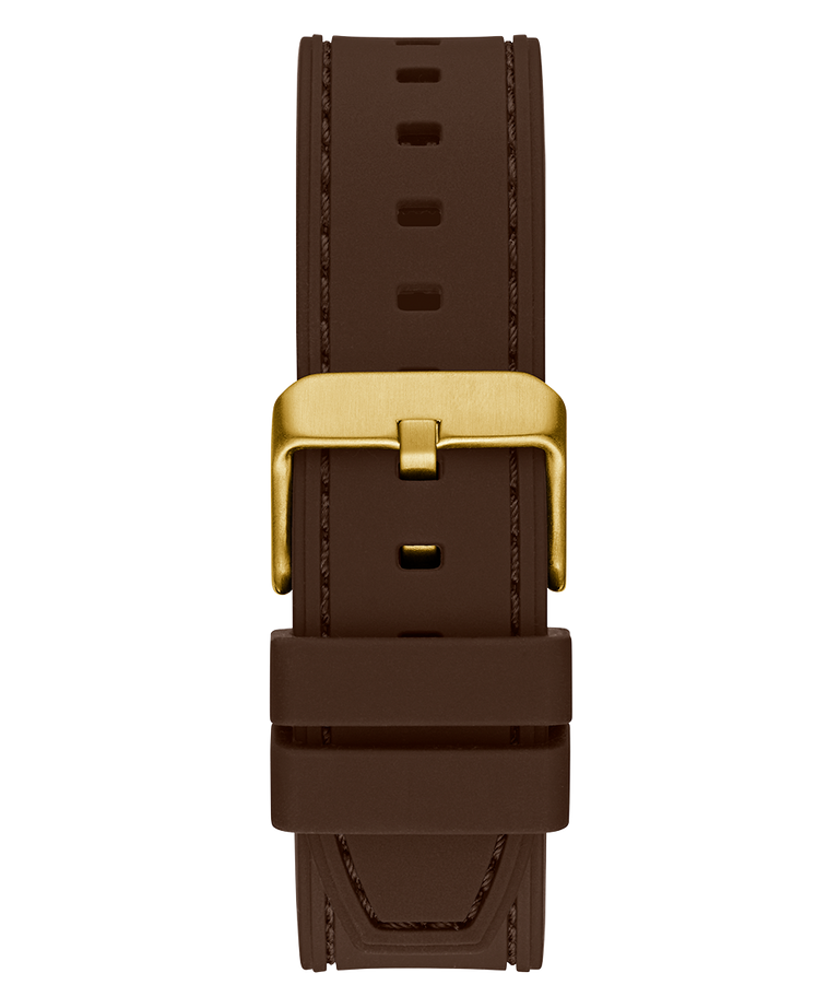 GUESS Mens Brown Gold Tone Multi-function Watch back view