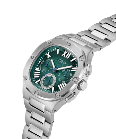 GW0572G6 GUESS Mens Silver Tone Multi-function Watch lifestyle