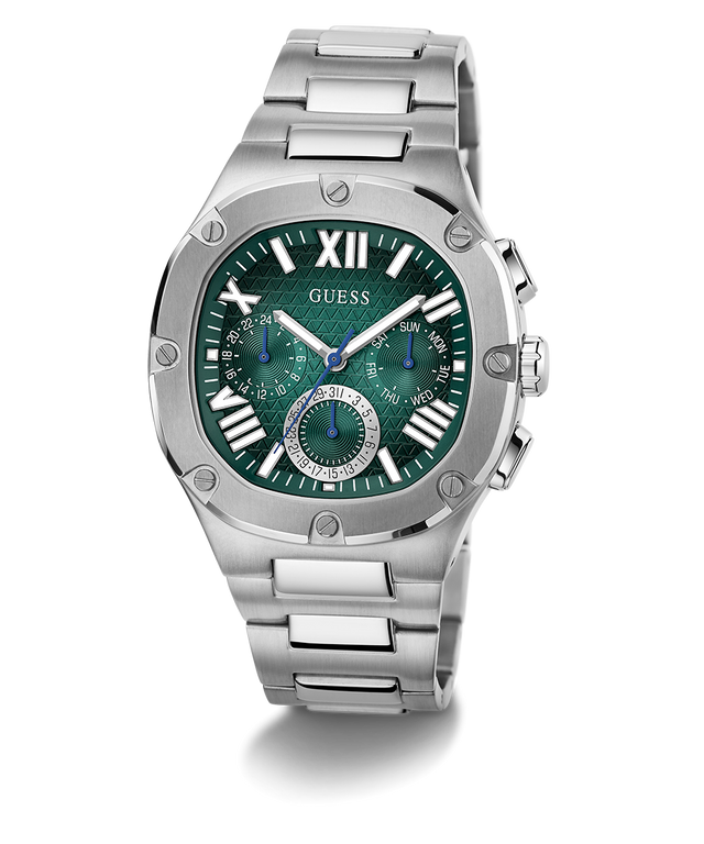 GW0572G6 GUESS Mens Silver Tone Multi-function Watch angle