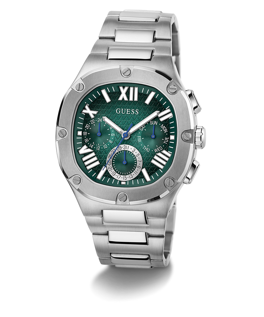 GW0572G6 GUESS Mens Silver Tone Multi-function Watch angle