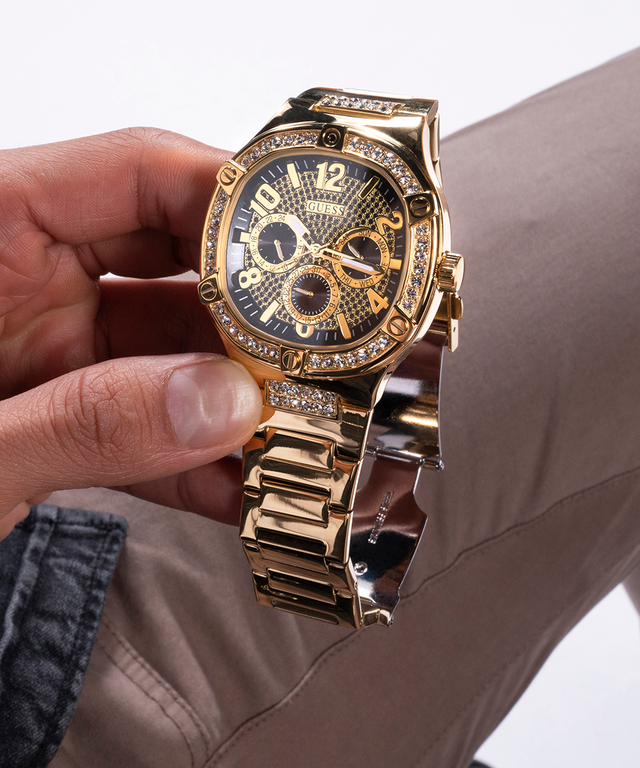 GUESS Mens Gold Tone Multi-function Watch lifestyle