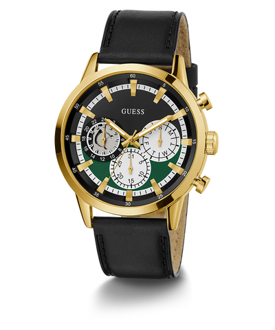 GUESS Mens Black Gold Tone Multi-function Watch main