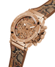 GUESS Ladies Brown Rose Gold Tone Multi-function Watch lifestyle angle