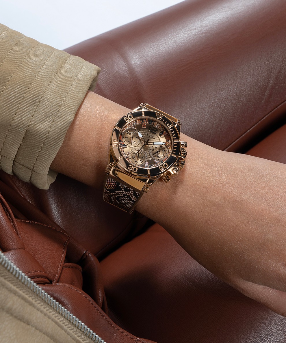 Brown guess watch hot sale