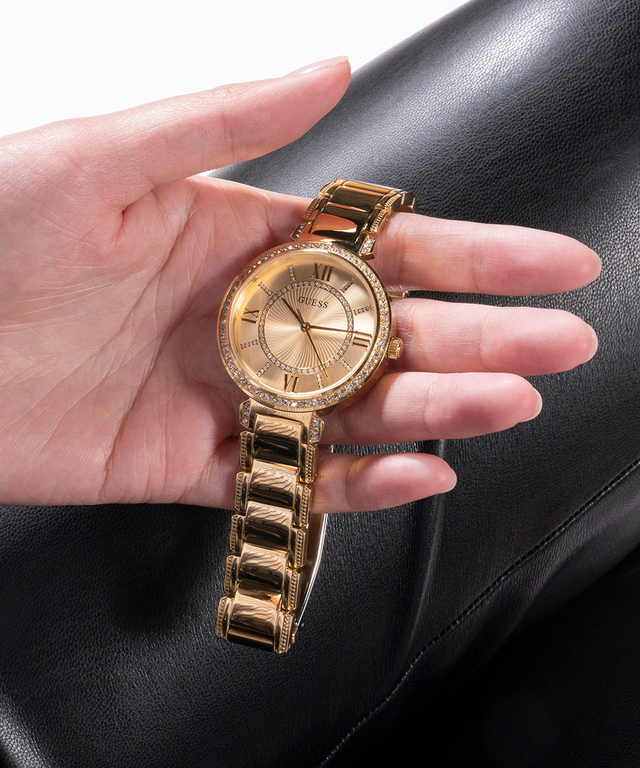 GUESS Ladies Gold Tone Analog Watch lifestyle 3