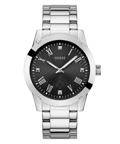 GUESS Mens Silver Tone Analog Watch