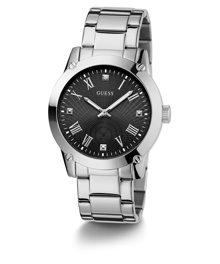 GUESS Mens Silver Tone Analog Watch