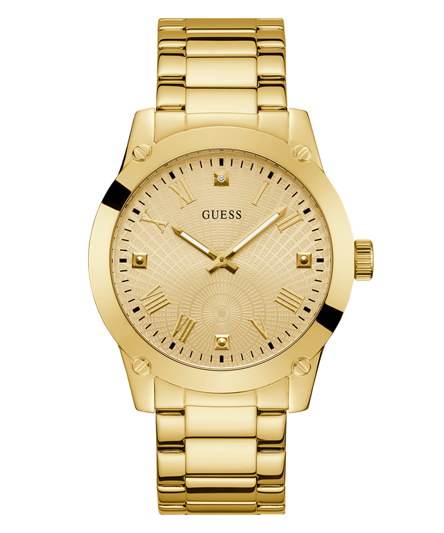 GUESS Mens Gold Tone Analog Watch