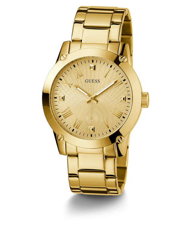 GUESS Mens Gold Tone Analog Watch