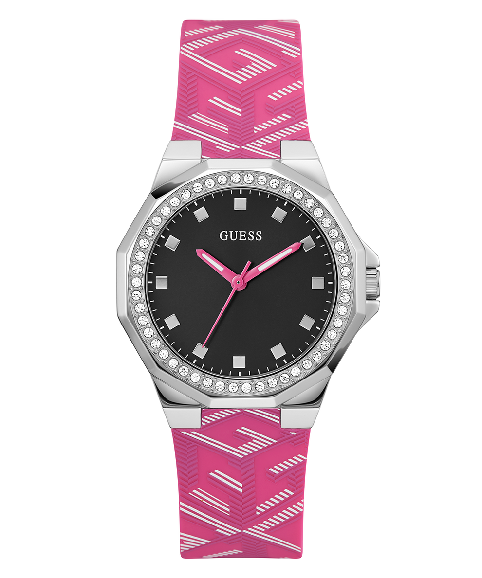 GUESS Ladies Pink Silver Tone Analog Watch secondary image