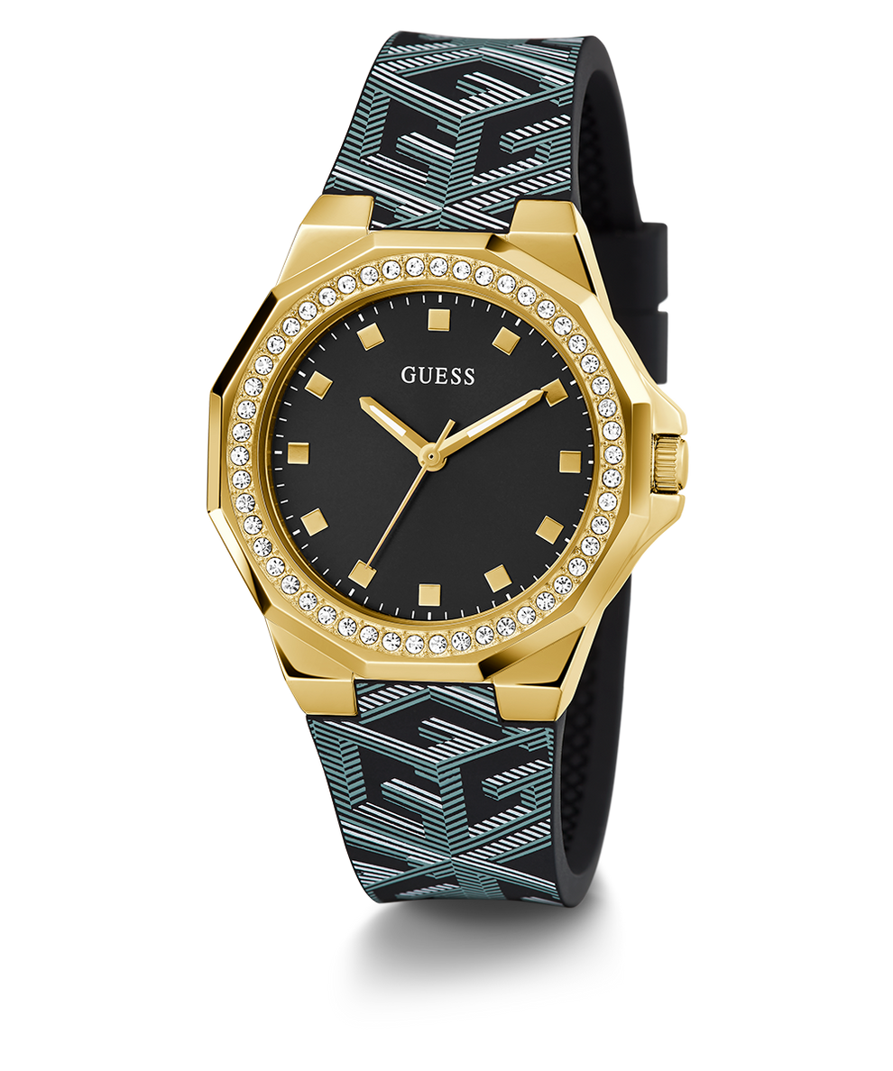 GUESS Ladies Black Gold Tone Analog Watch GW0598L2 GUESS