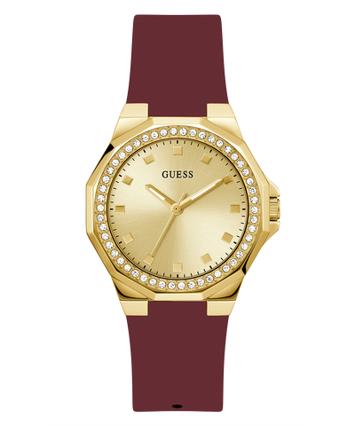 GUESS Ladies Red Gold Tone Analog Watch