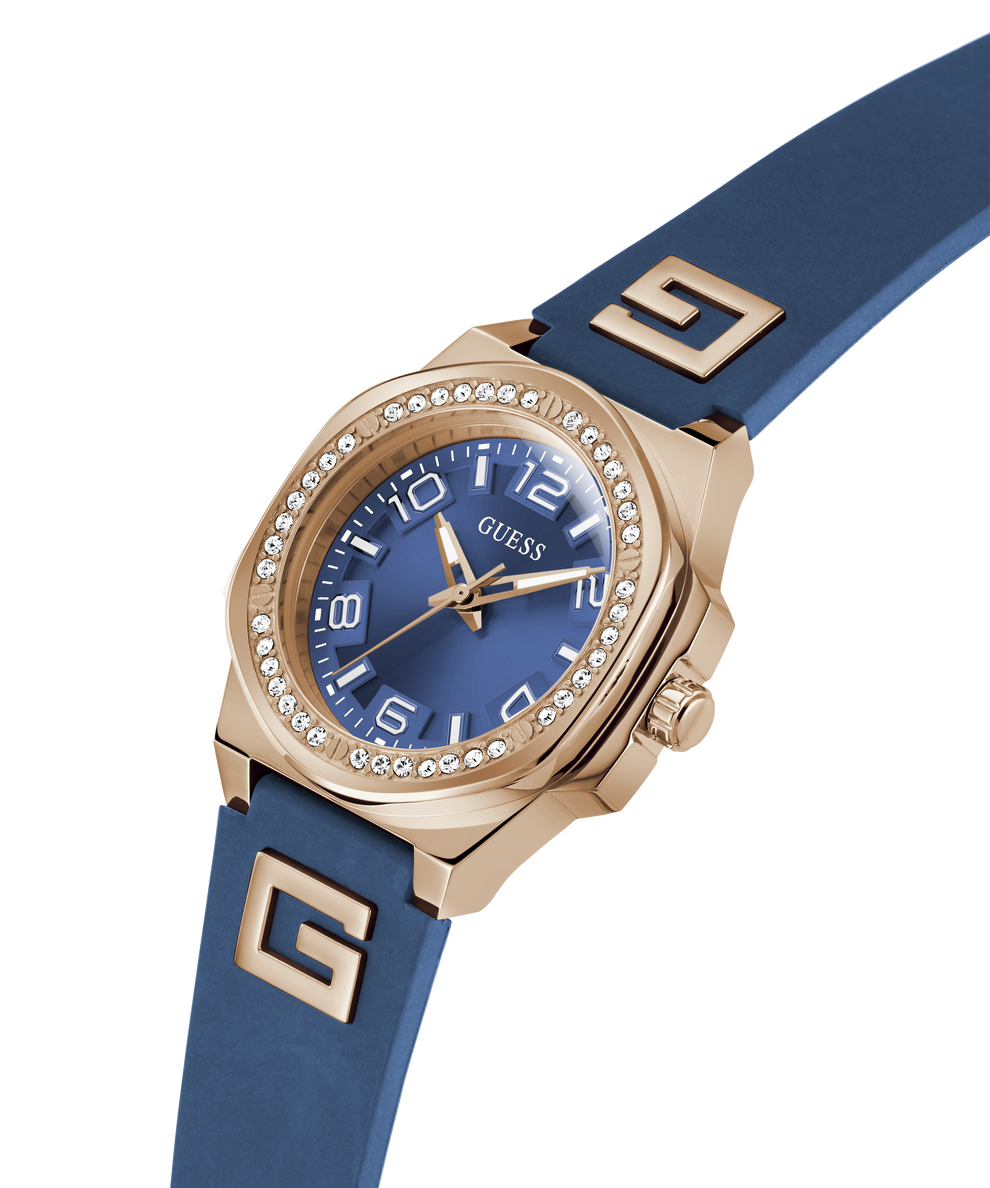 GW0617L3 GUESS Ladies Blue Rose Gold Tone Analog Watch lifestyle