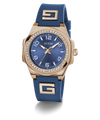 GW0617L3 GUESS Ladies Blue Rose Gold Tone Analog Watch angle