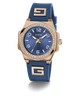 GW0617L3 GUESS Ladies Blue Rose Gold Tone Analog Watch angle