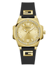 GW0617L5 GUESS Ladies Black Gold Tone Analog Watch