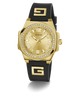 GW0617L5 GUESS Ladies Black Gold Tone Analog Watch angle