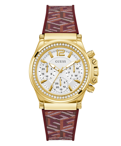 Reloj multifunción GUESS para mujer en tono dorado rojo