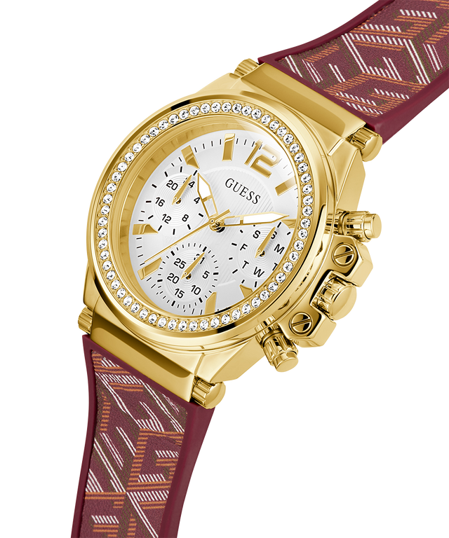 GUESS Ladies Red Gold Tone Multi-function Watch lifestyle