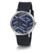 GW0625G1 GUESS Mens Navy Silver Tone Analog Watch angle