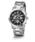 GUESS Mens Silver Tone Multi-function Watch