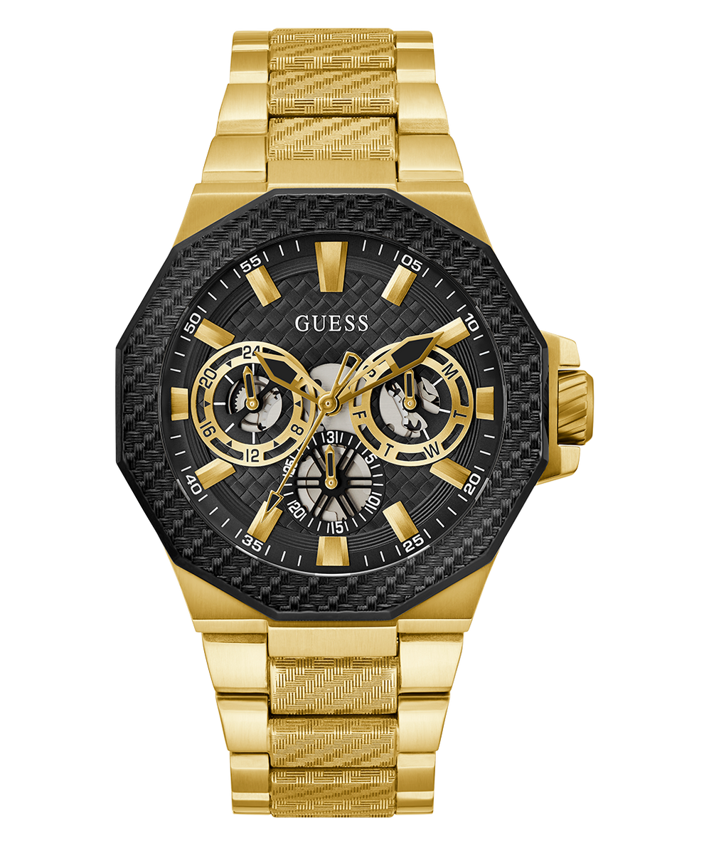 GUESS Mens Gold Tone 2-Tone Multi-function Watch