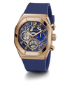 GW0638G2 GUESS Mens Blue Rose Gold Tone Multi-function Watch angle