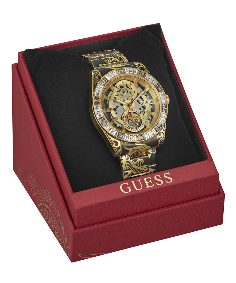 GUESS Mens Limited Edition Lunar New Year 2-Tone Multi-function Watch special packaging