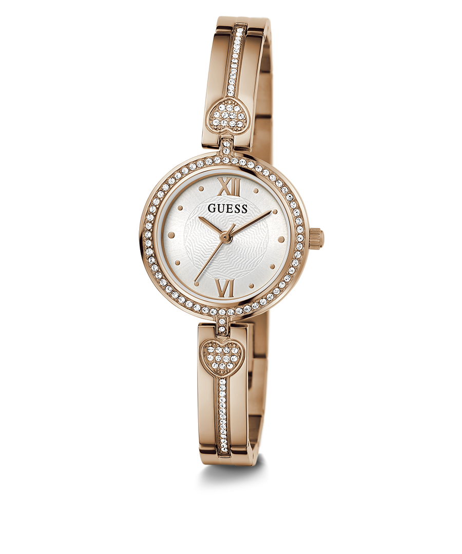 GUESS Ladies Rose Gold Tone Analog Watch angle
