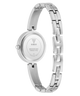 Silver Guess watch with a white background