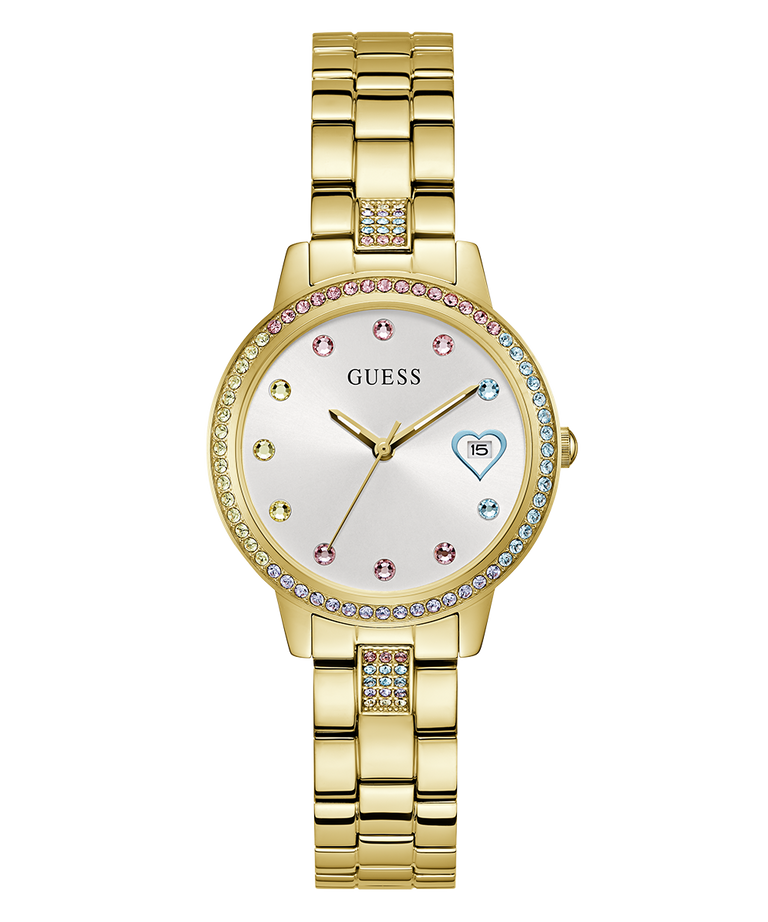 GUESS Ladies Gold Tone Date Watch