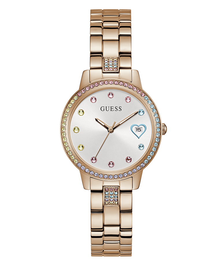 GUESS Ladies Rose Gold Tone Date Watch
