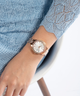 GUESS Ladies Rose Gold Tone Date Watch lifestyle watch on arm
