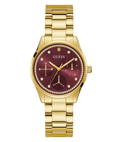 Reloj multifunción GUESS para dama en tono dorado