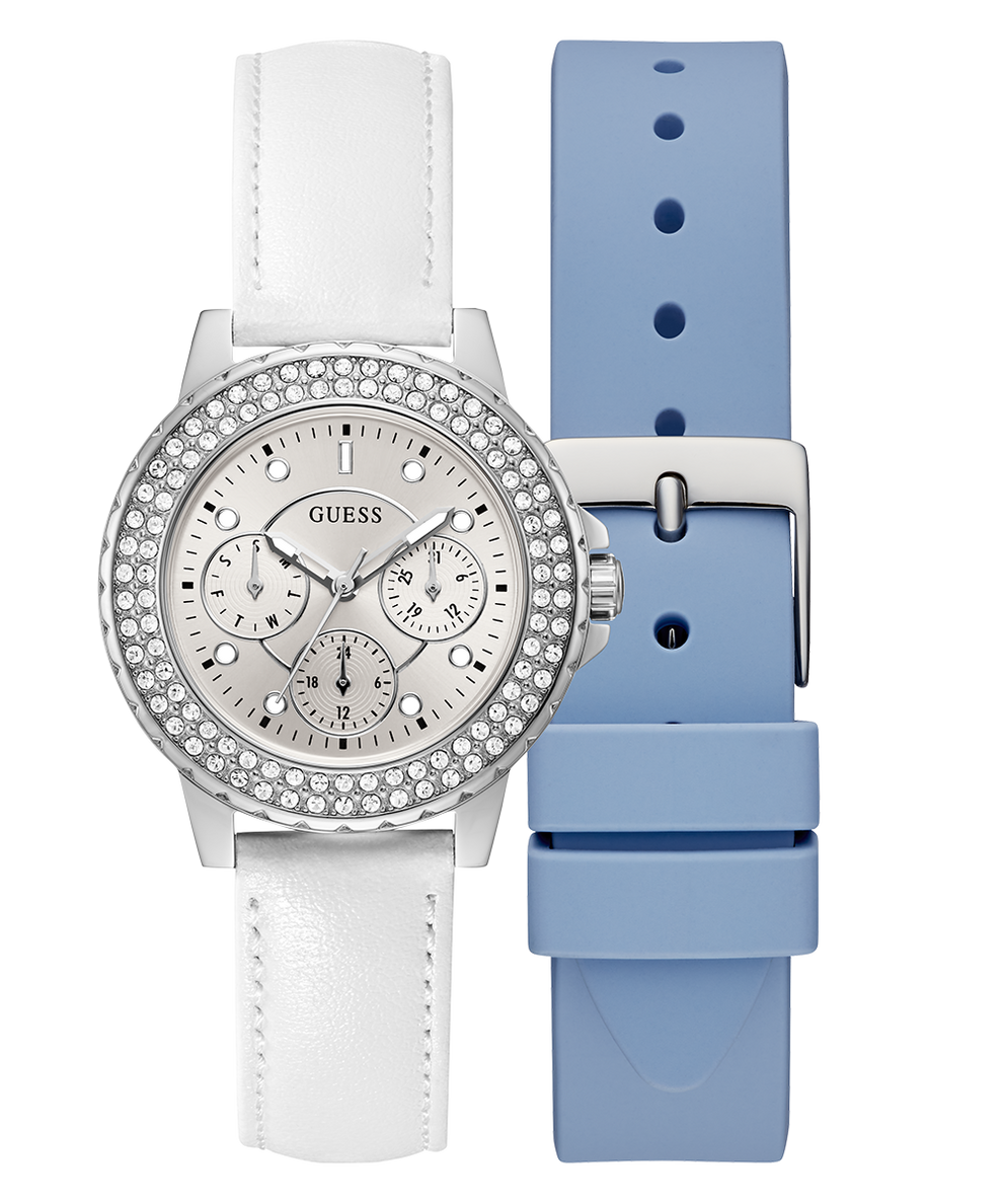 GUESS Ladies Silver Tone Multi-function Watch Box Set GW0660L1