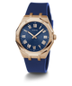 GW0663G3 GUESS Mens Blue Rose Gold Tone Analog Watch