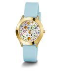 GW0678L1 GUESS Ladies Blue Gold Tone Analog Watch