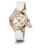 GW0684L4 GUESS Ladies White Rose Gold Tone Analog Watch angle