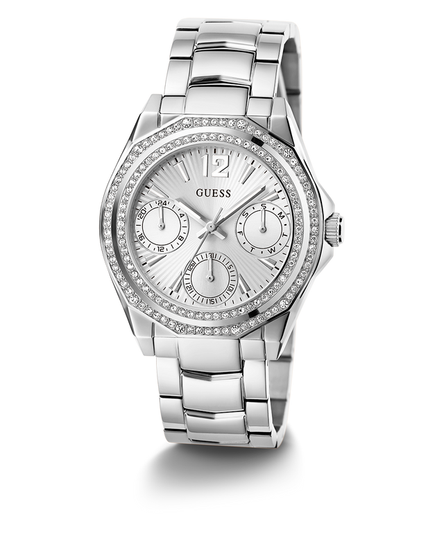 GW0685L1 GUESS Ladies Silver Tone Multi-function Watch angle