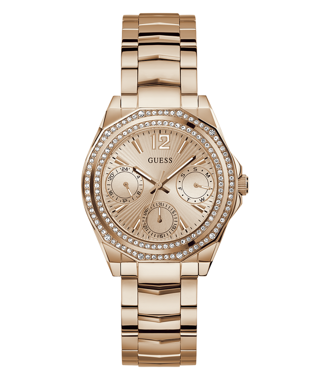 GUESS Ladies Rose Gold Tone Multi-function Watch straight