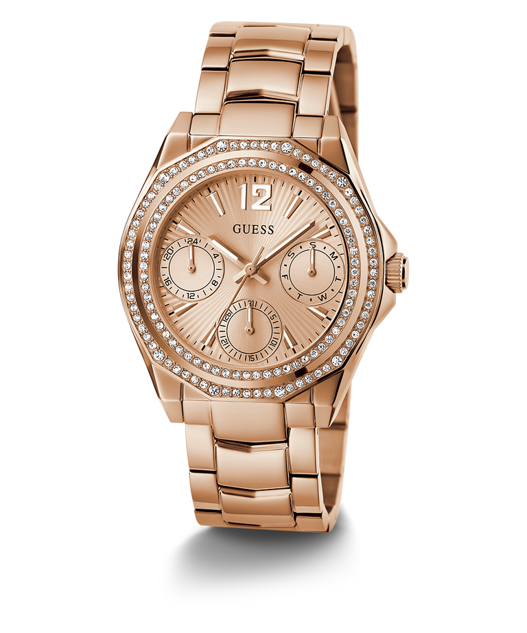 GW0685L3 GUESS Ladies Rose Gold Tone Multi-function Watch angle